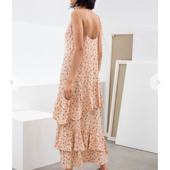 Ruffled shoulder tie maxi dress Clearance